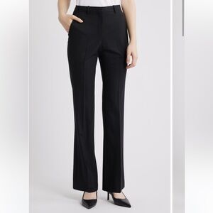 Theory Stretch Wool Straight Slim Full-Length Trousers Size 4